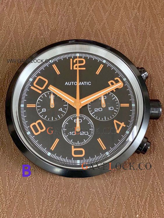 Copy Montblanc Timewalker Chronograph Wall Clock - Black Case Silver Face